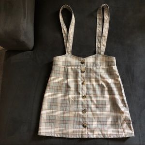 Plaid suspender dress/skirt